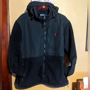 Polo Ralph Lauren Black Fleece Jacket with Hood Men's Large